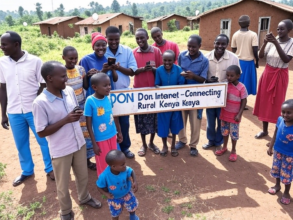Rural community in Kitale with DON Internet access