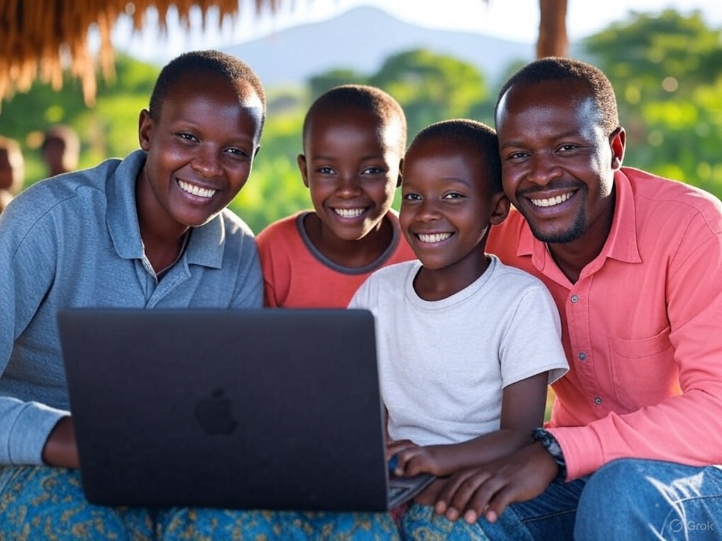Family using DON Home internet in Kitale