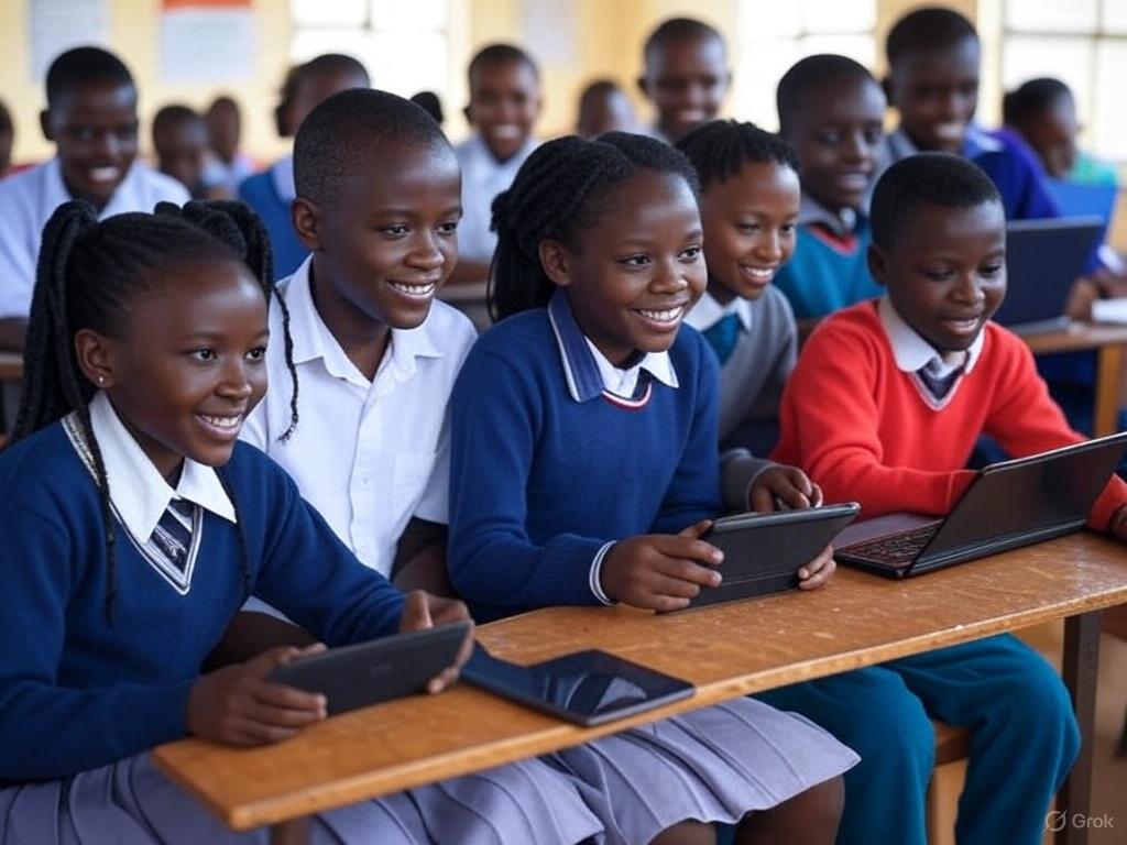 Students in Kitale using DON Internet for education
